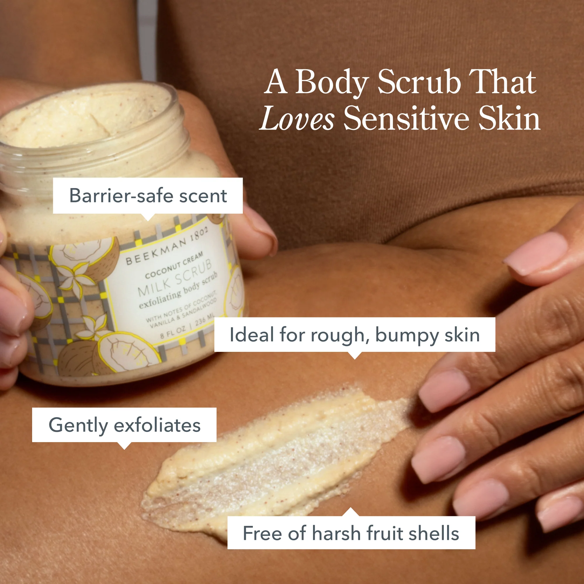 Coconut Cream Milk Scrub Oat & Goat Milk Exfoliating Body Polish - Image 3