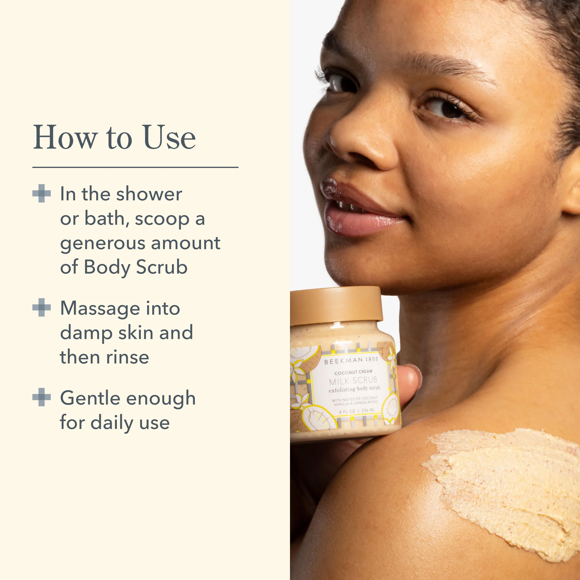 Coconut Cream Milk Scrub Oat & Goat Milk Exfoliating Body Polish - Image 6