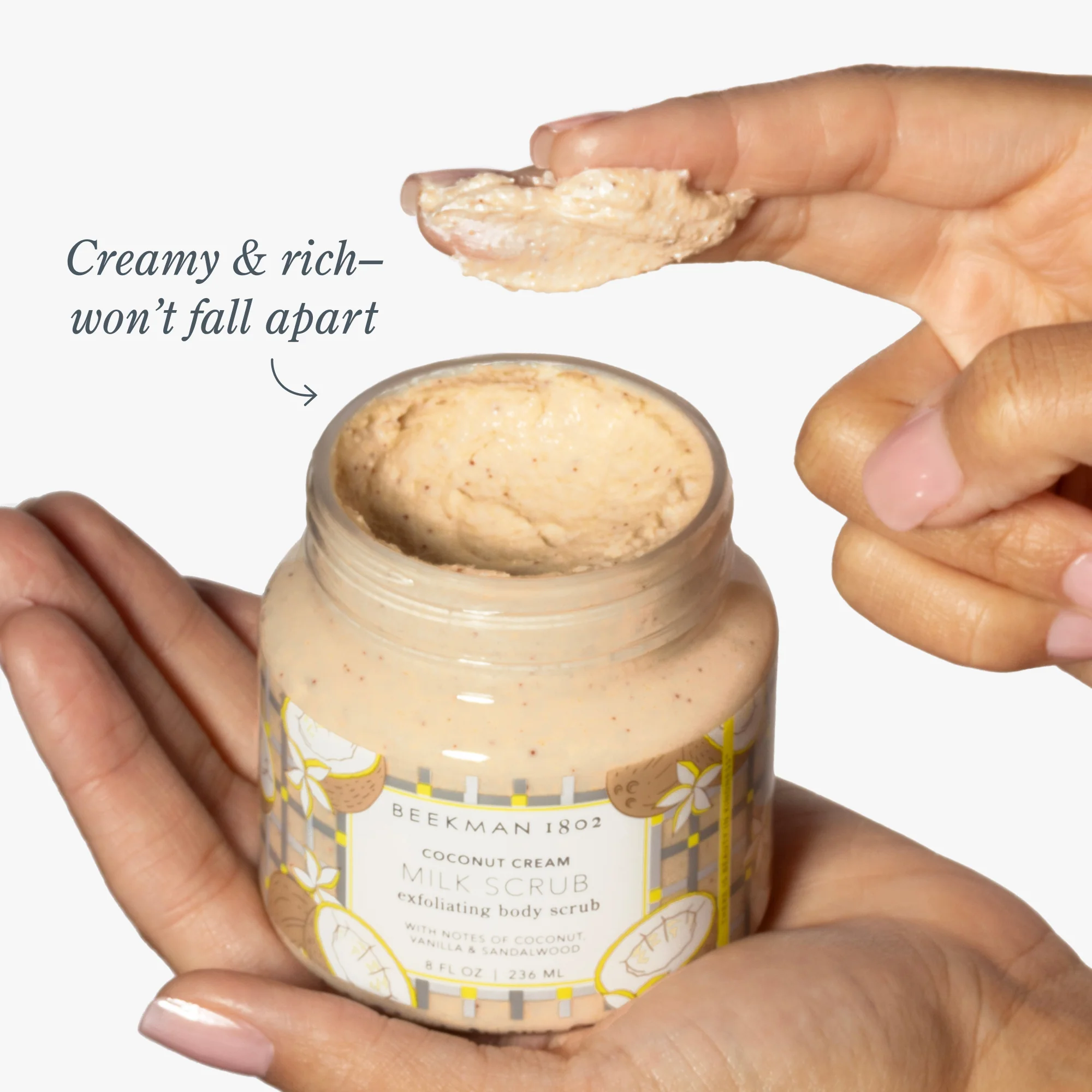 Coconut Cream Milk Scrub Oat & Goat Milk Exfoliating Body Polish - Image 7